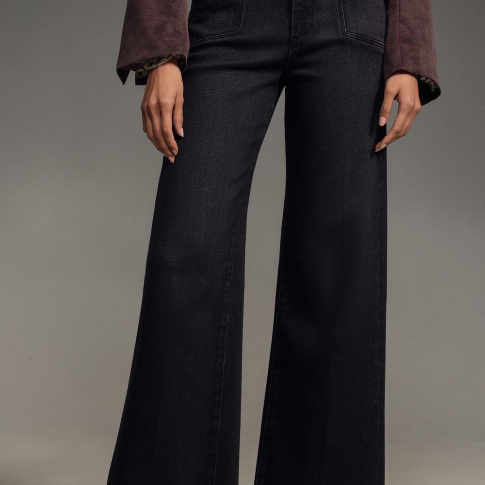 Paige‎ Women's Black Wide-Leg Jeans